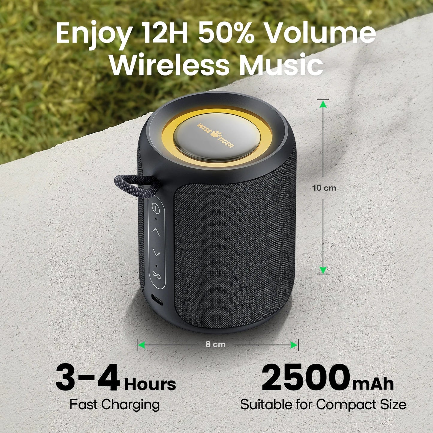 NNEOBA Outdoor Bluetooth Speaker Waterproof with Bass Boost (Black)