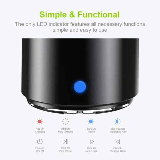 NNEOBA Pro Mini Bluetooth Speaker with Custom Bass Radiator