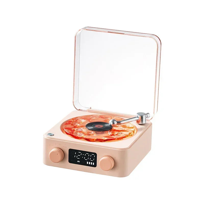 NNEOBA Retro Bluetooth Turntable Speaker Pink