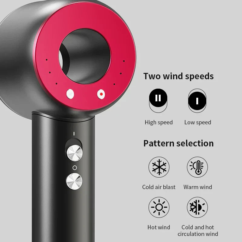 Professional Hair Dryer with Negative Ionic Technology and Nozzle
