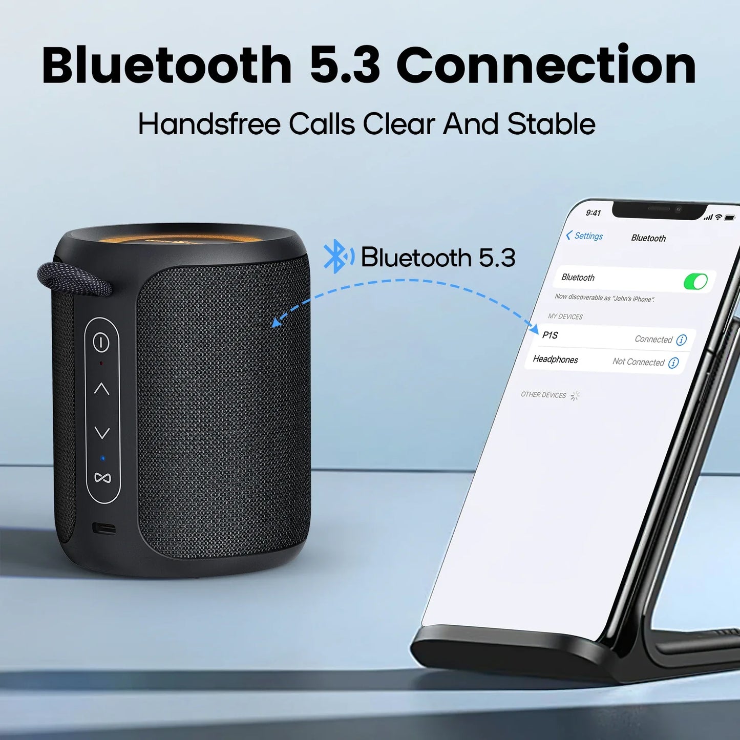 NNEOBA Outdoor Bluetooth Speaker Waterproof with Bass Boost (Black)