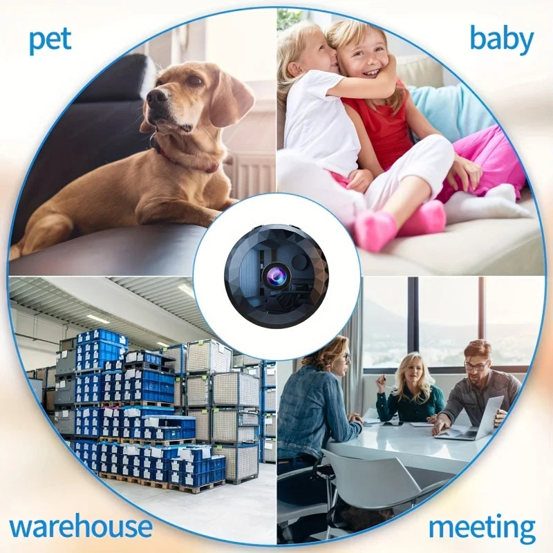 NNEOBA Mini WiFi Wireless Security Camera Night Vision (1080P HD)